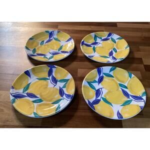 Lemons Salad Lunch Melamine Plates 8.75” Set of 4